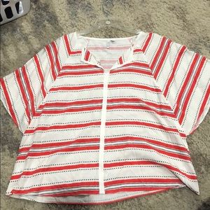 Orange/White Blouse by ELLE size XL